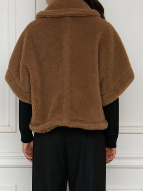 Single-breasted Teddy Cape Coat