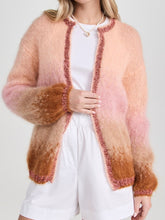 Gradient Fuzzy Knit Sweater Cardigan