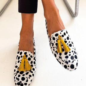 Tassel Shallow Leopard Print Casual Loafers