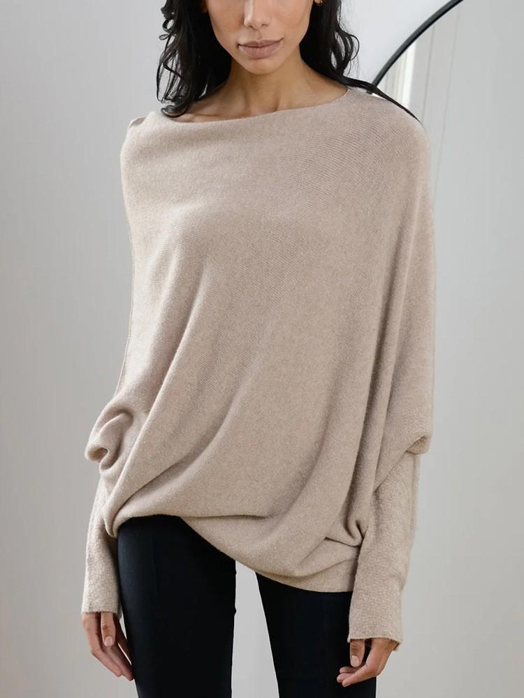 Soft Batwing Sleeve Loose Sweater