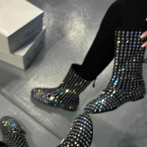 Rhinestone Sparkle Fashion Ankle Boots