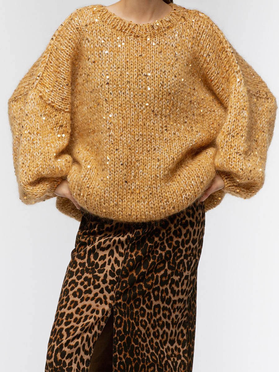 Sequin Round Neck Sweater