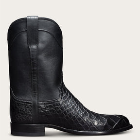 Vintage Men's Long Boots Crocodile Pattern Western Boots