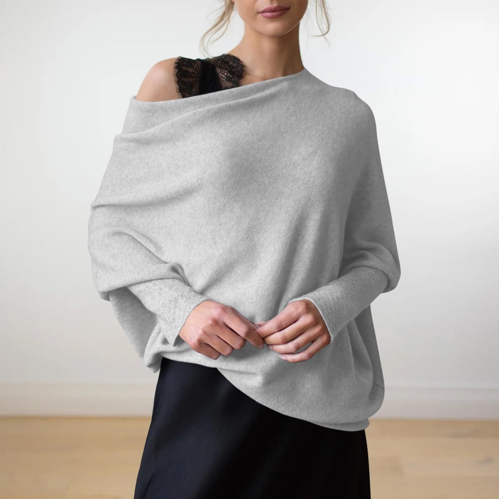 Soft Batwing Sleeve Loose Sweater