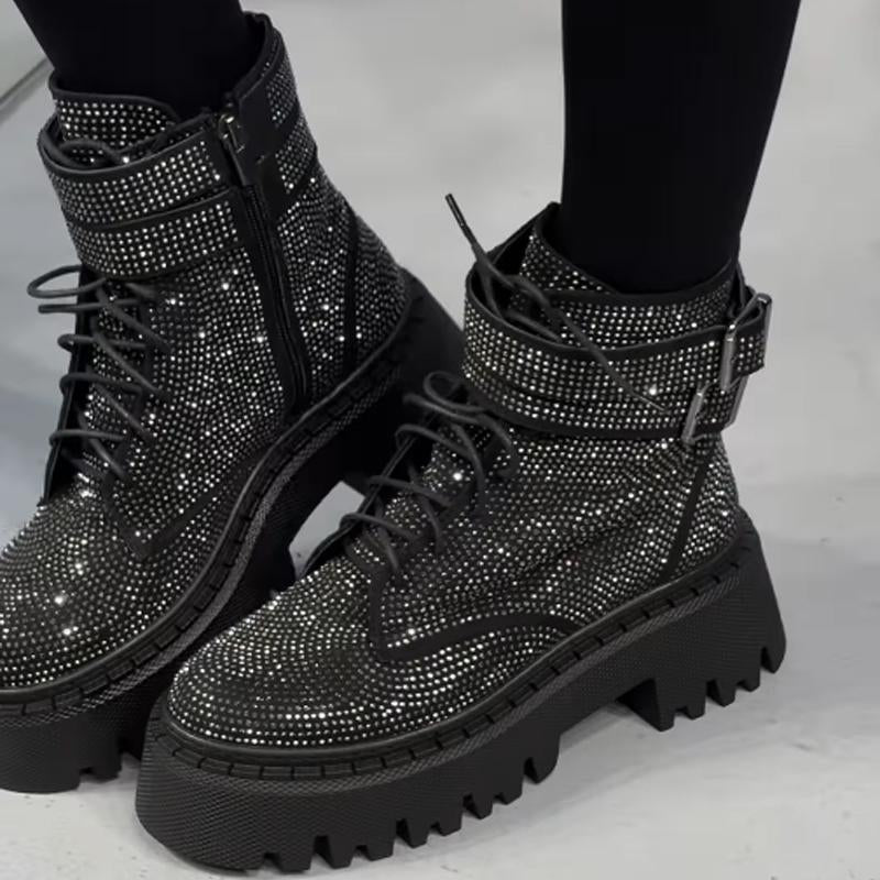 Fashion Full Crystal Stone Martin Boots