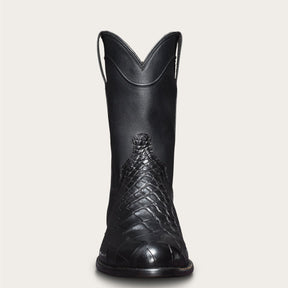 Vintage Men's Long Boots Crocodile Pattern Western Boots