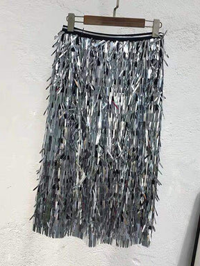 Tiered Fringe Fashion Pencil Skirt