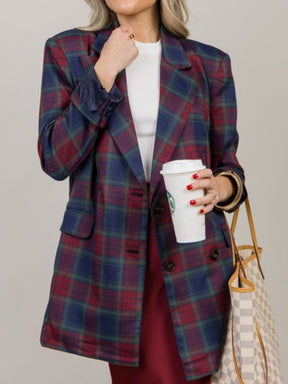 Plaid Double Breasted Blazer