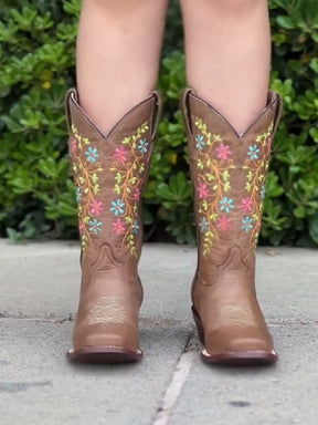 Comfortable Mid heel Embroidered Women's Low Boots Women Boots