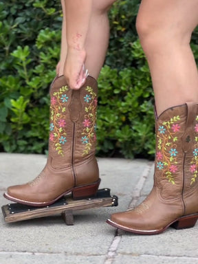 Comfortable Mid heel Embroidered Women's Low Boots Women Boots