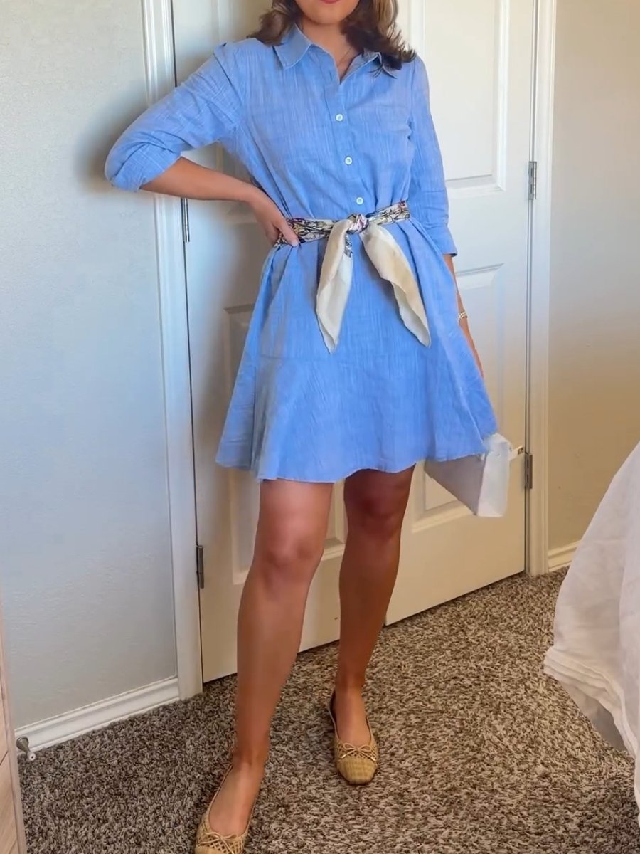 Blue Shirt Dress