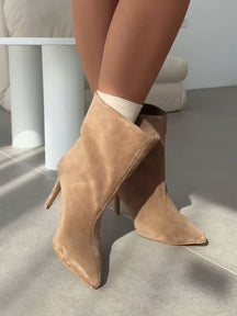 High Heel Pointed Toe Stiletto Boots for Women Short Boots