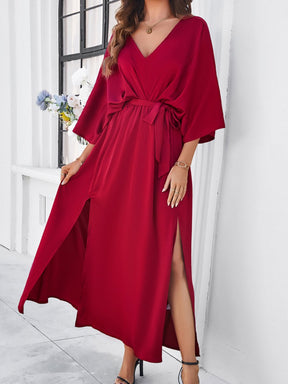 Elegant V-neck Loose Dress