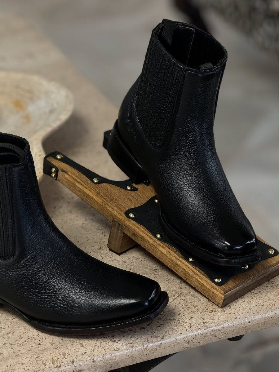 Men's Round Toe Black Martin Boots