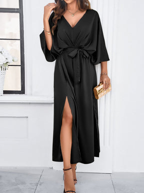 Elegant V-neck Loose Dress