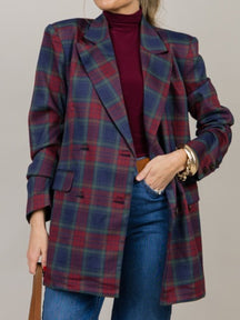 Plaid Double Breasted Blazer