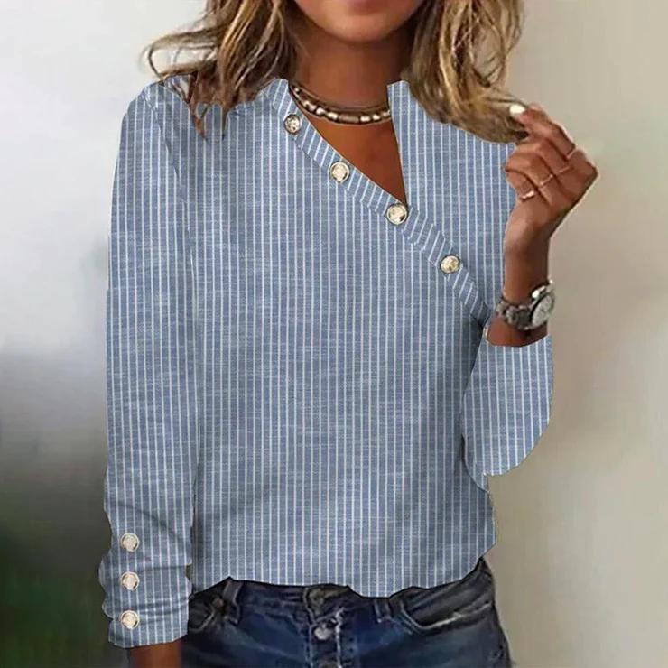 Chic Striped Long Sleeve Top