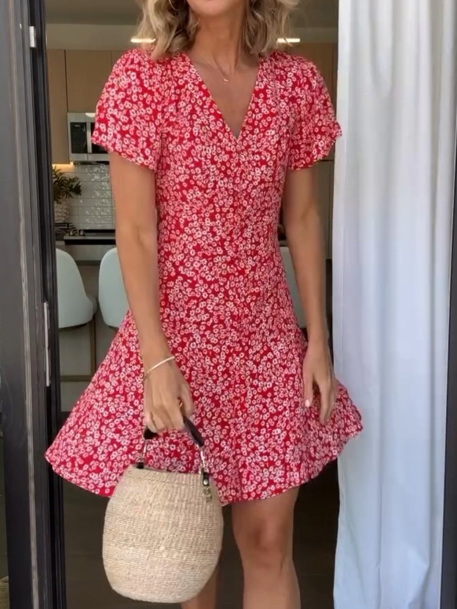 Red Printed Dress