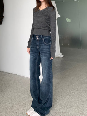 2024 Autumn and Winter Slim Fit Casual Floor-Mopping Trousers