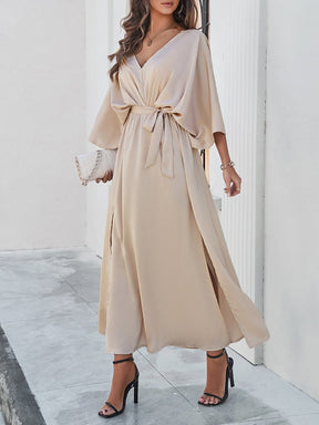 Elegant V-neck Loose Dress