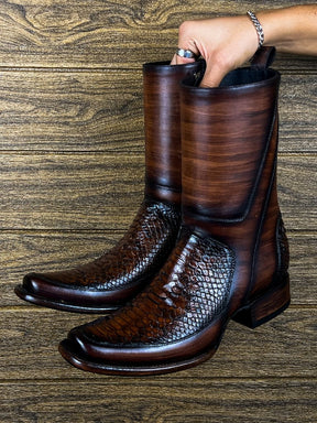 Western Cowboy Boots Trendy Men's Shoes Workwear Fashion Retro Boots