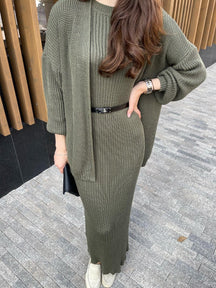 Elegant Knit Dress 2pc Set