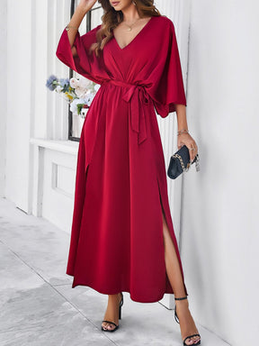 Elegant V-neck Loose Dress