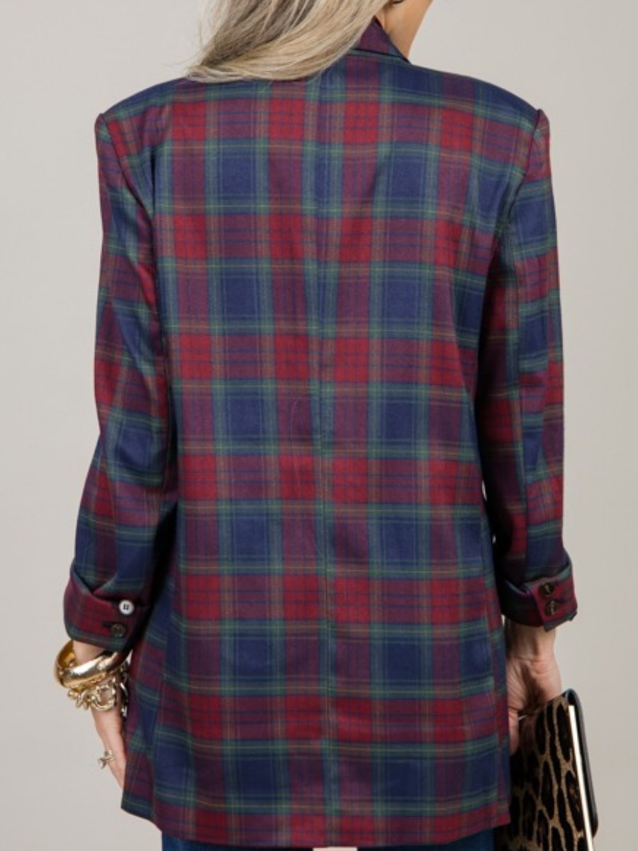 Plaid Double Breasted Blazer