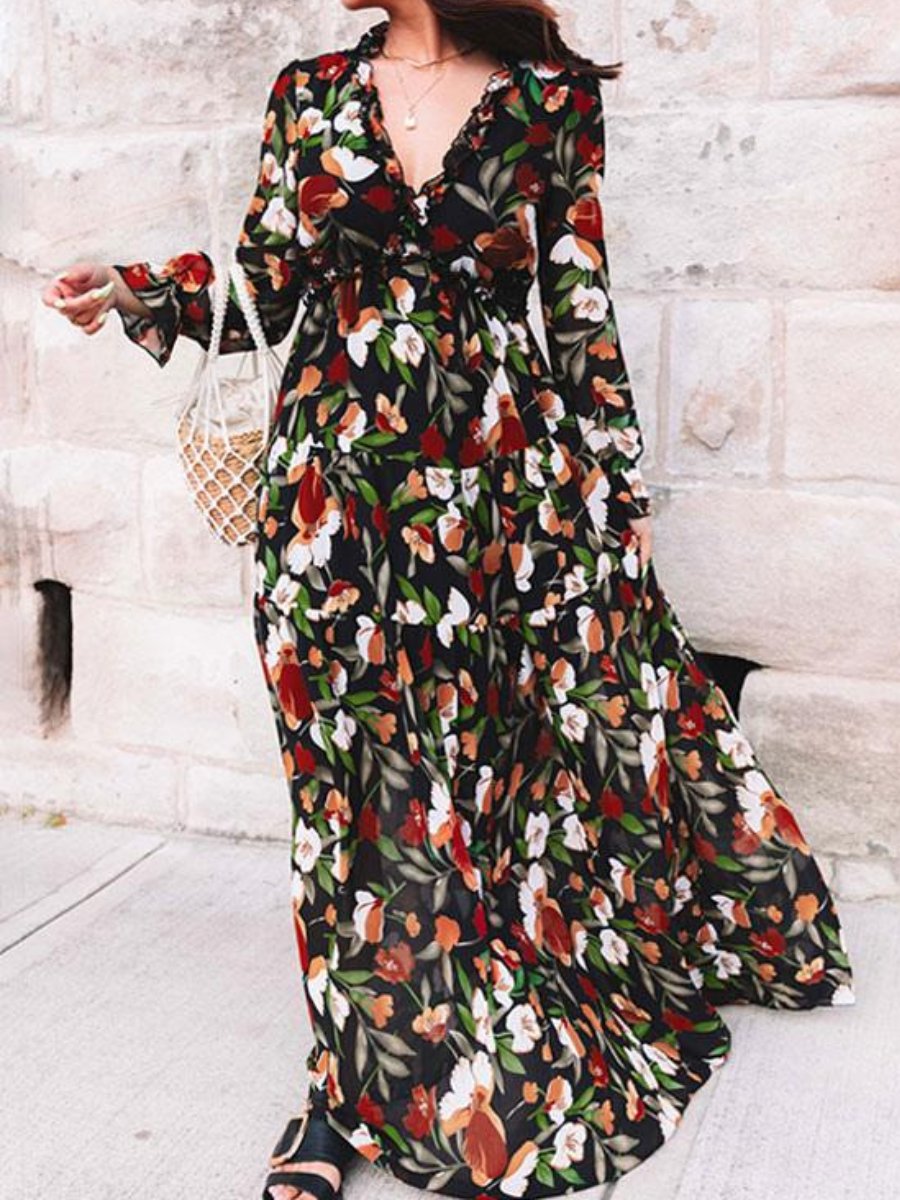 Long Sleeve Floral Maxi Dress