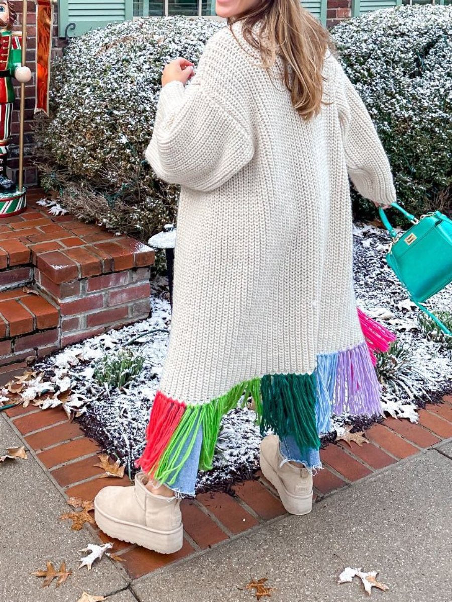 Rainbow Fringed Cardigan