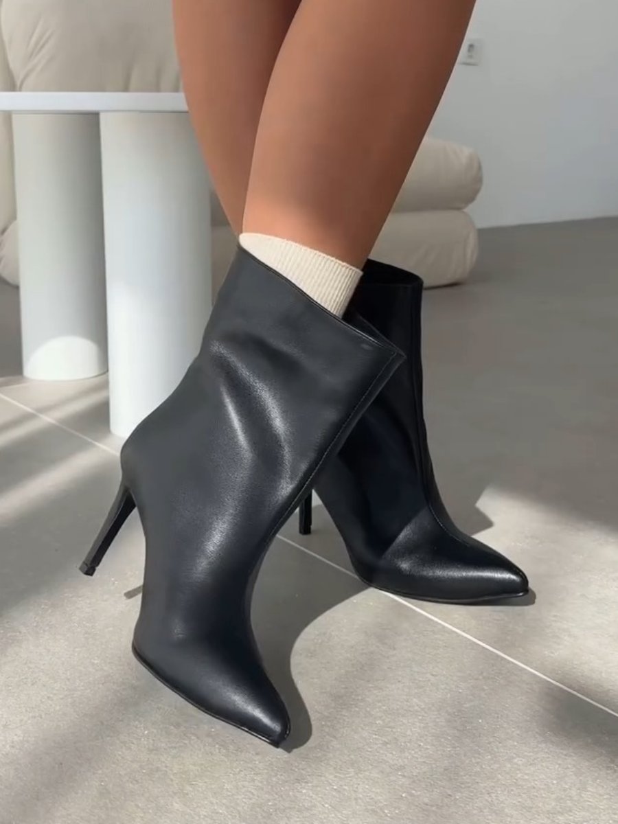 High Heel Pointed Toe Stiletto Boots for Women Short Boots