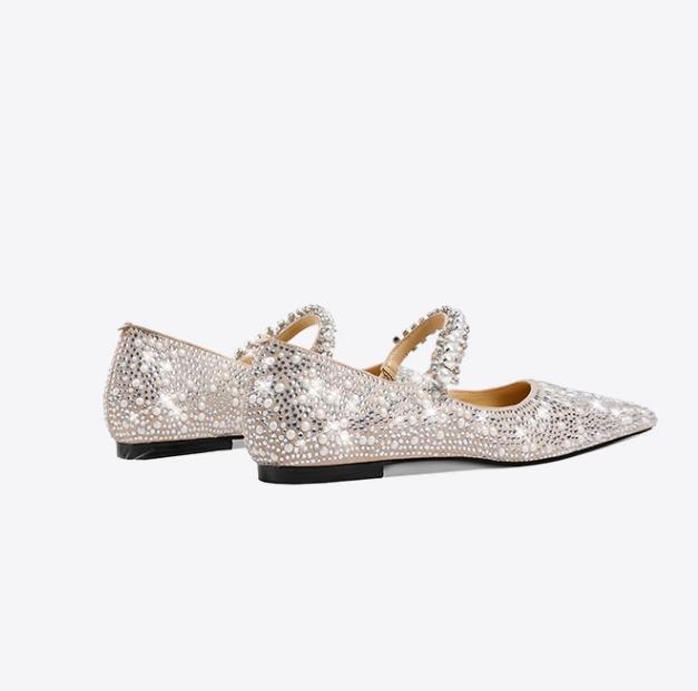 Women's Point-toe Rhinestone Flats