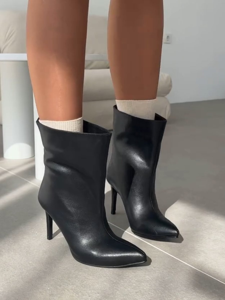 High Heel Pointed Toe Stiletto Boots for Women Short Boots