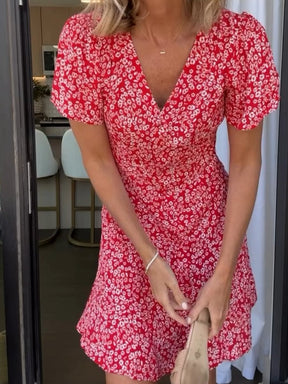 Red Printed Dress