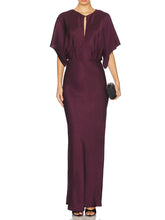 Satin Waist Slim Maxi Dress