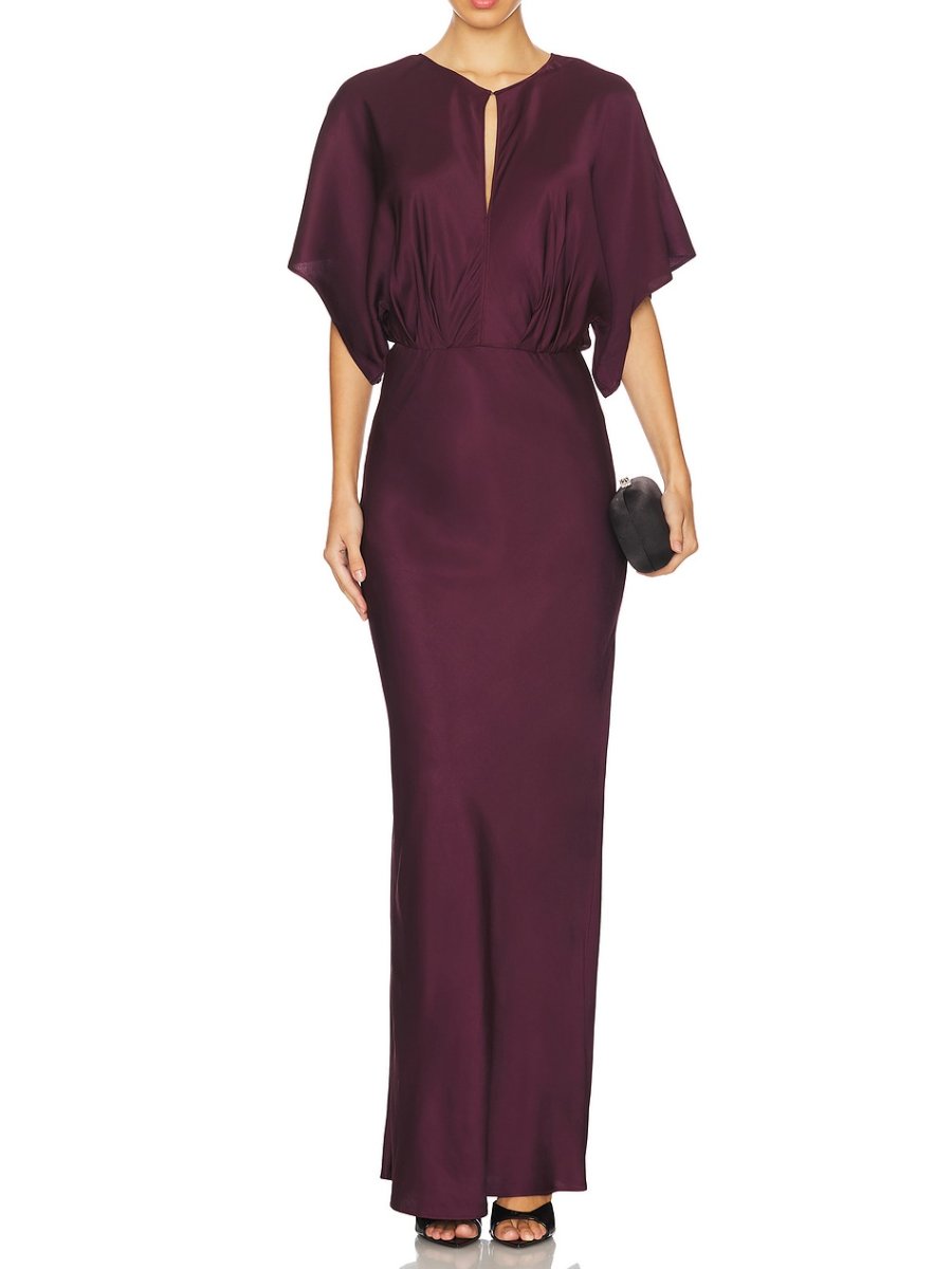 Satin Waist Slim Maxi Dress