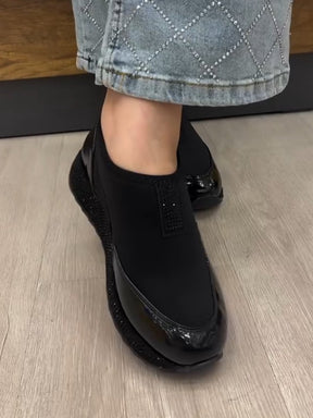 Thick-soled Sequined Slip-on Breathable Shoes