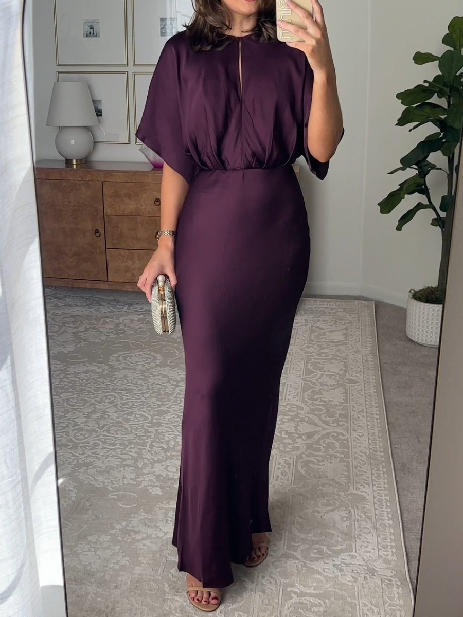 Satin Waist Slim Maxi Dress