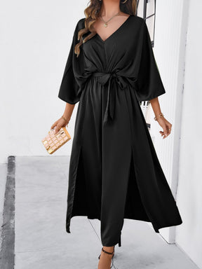 Elegant V-neck Loose Dress