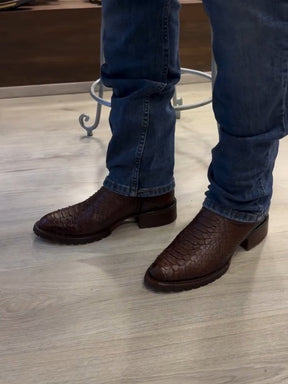 Chelsea Boots Men's Pointed Toe Genuine Leather Snake Print Boots