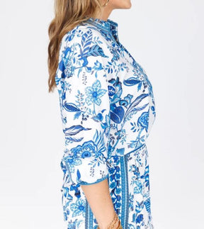 Blue Printed Summer Casual 2pc Set