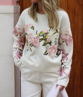 Elegant Flower Knit Sweater