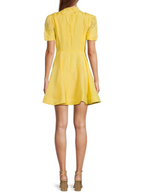 Yellow Floral A-Line Mini Dress