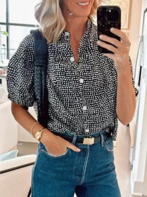 Black And White Check Shirt Top