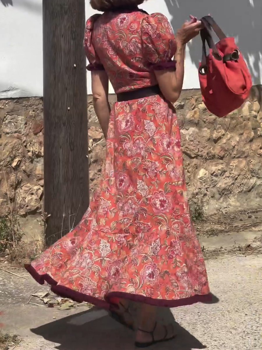 Bohemian Vintage Midi Dress