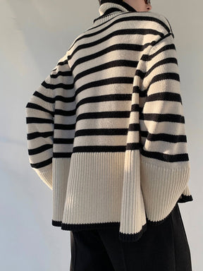 Stripe Turtleneck Sweater