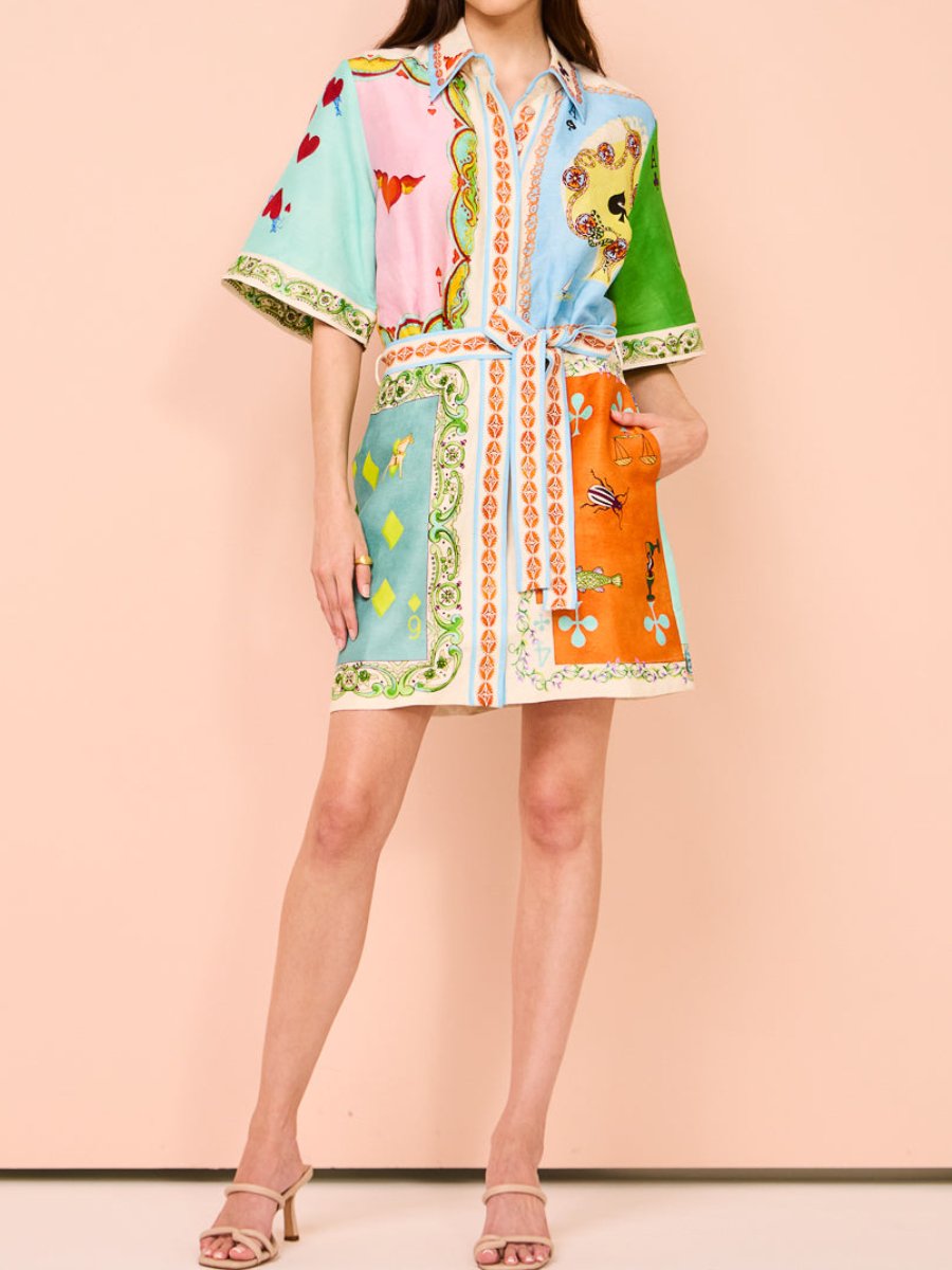 Casual Fashion Printed Shirt Dress