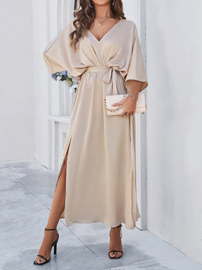 Elegant V-neck Loose Dress