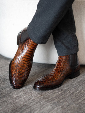 High-top Leather Boots Embossed Martin Boots