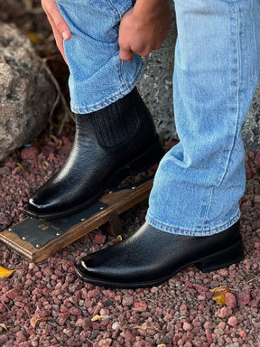 Men's Round Toe Black Martin Boots